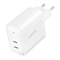 LogiLink PA0282 chargeur d'appareils mobiles Téléphone portable, Tablette Blanc Secteur Charge rapide Intérieure