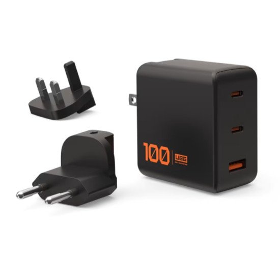 Urban Armor Gear 9B443811V4040 chargeur d'appareils mobiles Casques, Smartphone, Universel, Tablette, Ordinateur portable Noir, Orange Secteur Charge rapide Intérieure