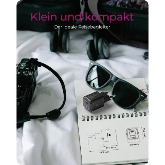ICY BOX IB-PS1020-PD chargeur d'appareils mobiles Universel Noir Secteur Charge rapide Intérieure
