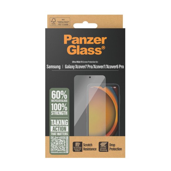 PanzerGlass ® Screen Protector Samsung Galaxy Xcover7 Pro | Xcover7 | Xcover6 Pro | Ultra-Wide Fit Protection d'écran transparent 1 pièce(s)