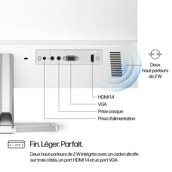 HP Series 5 23.8 inch FHD Monitor with Speakers - 524sa HP Series 5 23.8 inch FHD Monitor with Speakers - 524sa