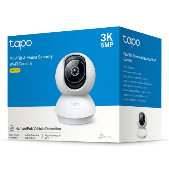 TP-Link Tapo C230 Bulbe Caméra de sécurité IP Intérieure 2880 x 1620 pixels Au plafond/à poser TP-Link Tapo C230 Bulbe Caméra de sécurité IP Intérieure 2880 x 1620 pixels Au plafond/à poser