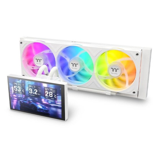 Thermaltake CL-W494-PL12SW-A système de refroidissement d'ordinateur Processeur Refroidisseur de liquide tout-en-un 12 cm Blanc 1 pièce(s)