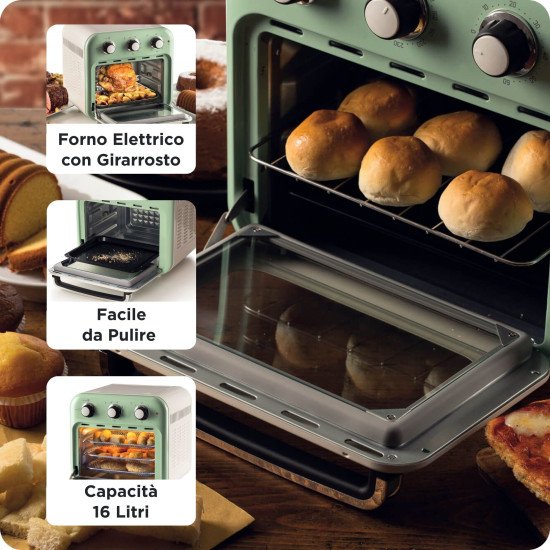 Ariete 4632/04 Unique 16 L Pose libre 1400 W Friteuse d'air chaud Vert