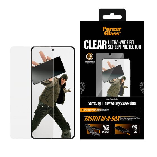 PanzerGlass ® Screen Protector Samsung New Galaxy S 2026 Ultra | Ultra-Wide Fit w. FASTFIT IN-A-BOX Protection d'écran transparent 1 pièce(s)