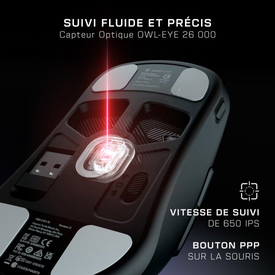 Turtle Beach Burst II Air - Souris gaming sans fil 2,4 GHz : ultralégère avec 47 g, touches optiques, symétrique, capteur optique 26 000 PPP, Bluetooth, autonomie 120 heures, câble USB-C Noir Turtle Beach Burst II Air - Souris gaming sans fil 2,4 GHz : ultralégère avec 47 g, touches optiques, symétrique, capteur optique 26 000 PPP, Bluetooth, autonomie 120 heures, câble USB-C Noir