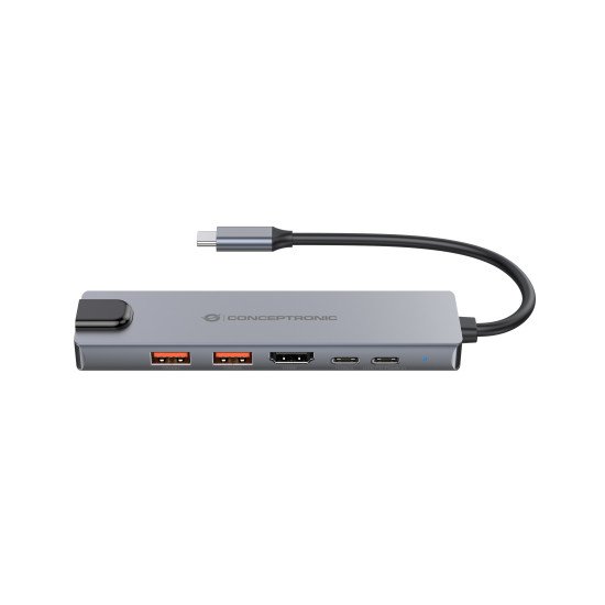 Conceptronic DONN29G station d'accueil Avec fil USB 3.2 Gen 2 (3.1 Gen 2) Type-C Gris Conceptronic DONN29G station d'accueil Avec fil USB 3.2 Gen 2 (3.1 Gen 2) Type-C Gris