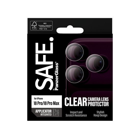PanzerGlass SAFE. by ® Camera Lens Protector Transparent iPhone 2026 Pro | 2026 Pro Max Protection d'écran transparent 1 pièce(s)