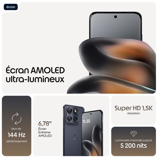 Motorola edge 70 fusion 17,2 cm (6.78") Double SIM Android 16.0 5G USB Type-C 8 Go 256 Go 5200 mAh Noir
