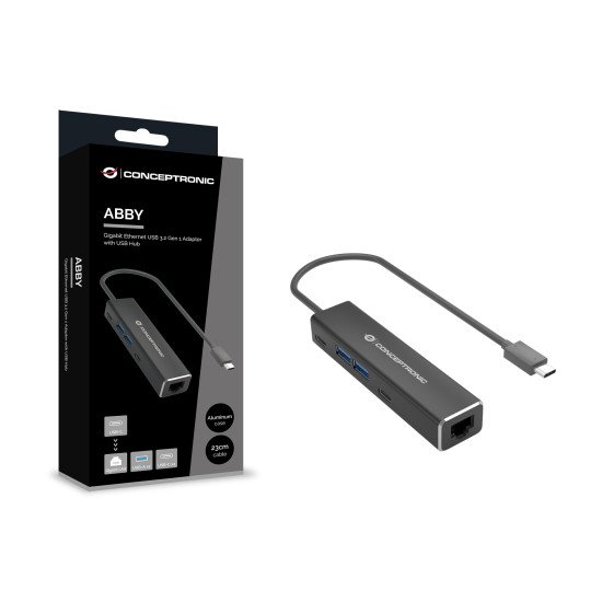 Conceptronic ABBY13B station d'accueil Avec fil USB 3.2 Gen 1 (3.1 Gen 1) Type-C Gris Conceptronic ABBY13B station d'accueil Avec fil USB 3.2 Gen 1 (3.1 Gen 1) Type-C Gris