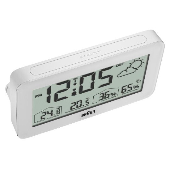 Braun BC13WP-DCF réveille-matin Réveil numérique Blanc