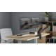 Manhattan Support de bureau double pour TV/moniteurs (bras à ressort à Bras articulé), écrans 13" à 45", fixation à l'arrière par pince ou passe-câble, Compatibilité VESA : 75x75 et 100x100 mm (vérifiez les dimensions des quatre trous de fixatio