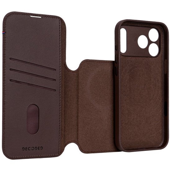 Decoded D26IPO17PDW5CN coque de protection pour téléphones portables 16 cm (6.3") Étui avec portefeuille Marron