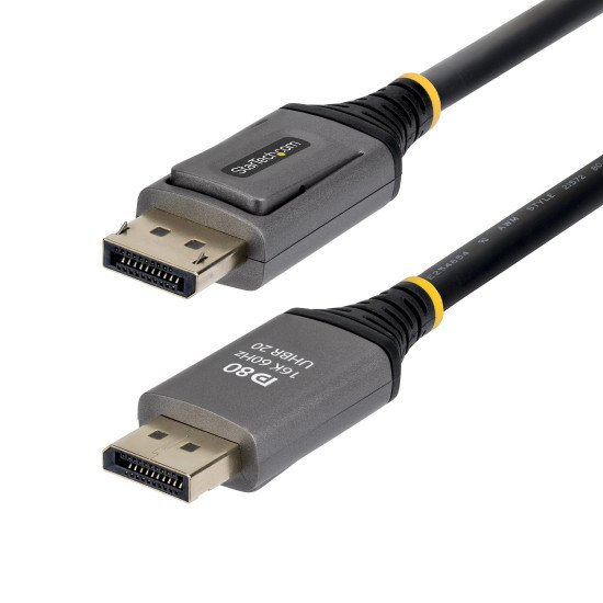 StarTech.com Câble DisplayPort 2.1 de 2m, Câble DisplayPort DP80 Certifié VESA, 10K/8K 60Hz Non Compressé, 16K 60Hz/8K 240Hz avec DSC 1.2a, Câble d'Écran DP 2.1