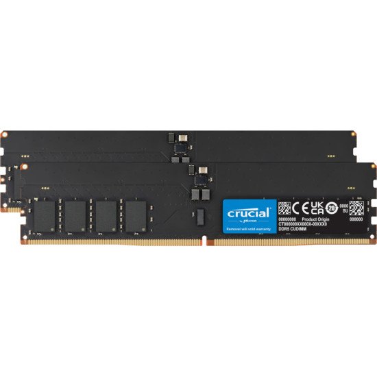 Crucial CT2K32G64C52CU5 module de mémoire 64 Go 2 x 32 Go DDR5 6400 MT/s Crucial CT2K32G64C52CU5 module de mémoire 64 Go 2 x 32 Go DDR5 6400 MT/s