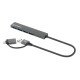 Manhattan Dock/hub combo USB-C & USB-A, 4 ports : 4x USB-A, 5 Gbit/s (USB 3.0), Alimenté par USB (aucune alimentation externe requise), câble 25 cm