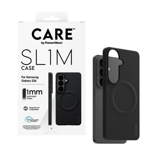 PanzerGlass CARE™ by ® SL1M Case Black w. Qi Samsung Galaxy S26 coque de protection pour téléphones portables 16 cm (6.3") Housse Noir