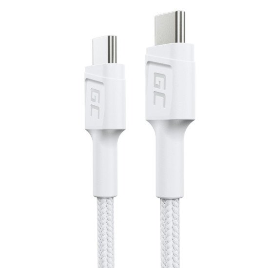 Green Cell GC PowerStream câble USB USB 3.2 Gen 1 (3.1 Gen 1) 0,3 m USB C 0,48 Gbit/s 60 W Blanc