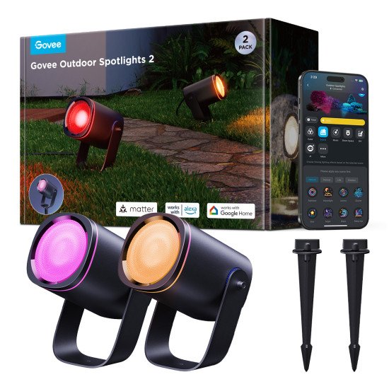 Govee Outdoor Spotlights 2 Spot d'éclairage intelligent Bluetooth