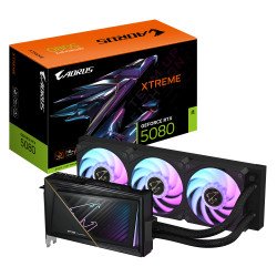 GIGABYTE AORUS GeForce RTX 5080 XTREME WATERFORCE 16G Carte Graphique - 16 Go GDDR7, 256 bits, PCI-E 5.0, 2805MHz Core Clock, 3 x DP 2.1a, 1 x HDMI 2.1b, NVIDIA DLSS 4, GV-N5080AORUSX W-16GD GIGABYTE AORUS GeForce RTX 5080 XTREME WATERFORCE 16G Carte Graphique - 16 Go GDDR7, 256 bits, PCI-E 5.0, 2805MHz Core Clock, 3 x DP 2.1a, 1 x HDMI 2.1b, NVIDIA DLSS 4, GV-N5080AORUSX W-16GD