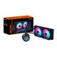GIGABYTE AORUS WATERFORCE II 240 Refroidisseur liquide pour processeur AIO - 2x ventilateurs ARGB de 120 mm, mécanisme d'emboîtement coulissant, DAISY-CHAIN, compatible avec Intel LGA 1851 et AMD AM5