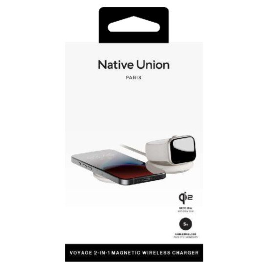 Native Union Voyage 2-In-1 Smartphone Gris clair USB Recharge sans fil Intérieure