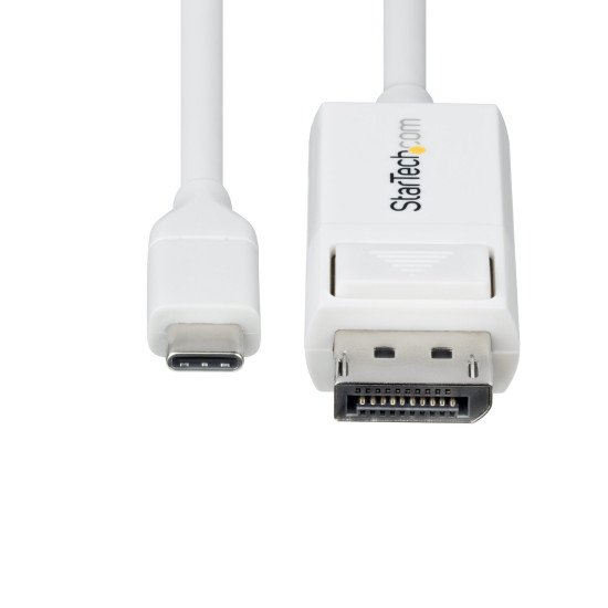 StarTech.com Câble USB-C vers DisplayPort 1.2 de 2m 4K 60Hz, Câble Adaptateur Bidirectionnel DP vers USB-C / USB-C vers DP Réversible, Compatible Thunderbolt, Blanc StarTech.com Câble USB-C vers DisplayPort 1.2 de 2m 4K 60Hz, Câble Adaptateur Bidirectionnel DP vers USB-C / USB-C vers DP Réversible, Compatible Thunderbolt, Blanc