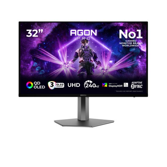 AOC AGON PRO AG326UZD2P écran PC 80 cm (31.5") 3840 x 2160 pixels 4K Ultra HD QLED Noir