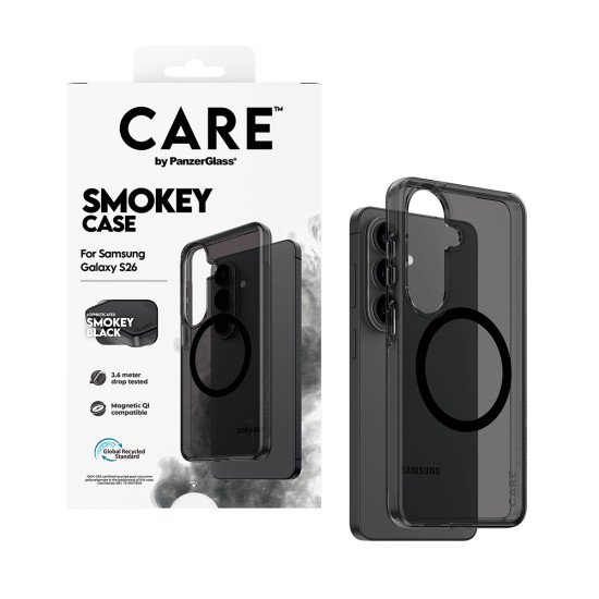 PanzerGlass CARE™ by ® Urban Explorer Case Smokey w. Black Qi Samsung Galaxy S26 coque de protection pour téléphones portables Housse Noir