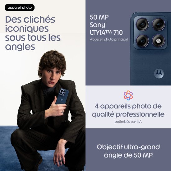 Motorola edge 70 pro 17,2 cm (6.78") Double SIM Android 16.0 5G USB Type-C 8 Go 256 Go 6500 mAh Bleu foncé