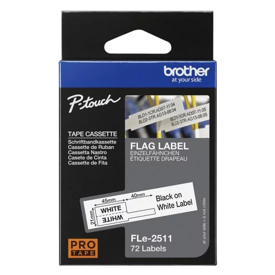 Brother FLE2511 ruban d'étiquette Noir sur blanc Brother FLE2511 ruban d'étiquette Noir sur blanc