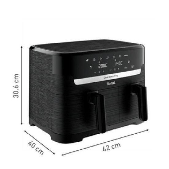 Tefal Easy Fry EY901N Double 8,3 L Autonome 2700 W Friteuse d'air chaud Noir Tefal Easy Fry EY901N Double 8,3 L Autonome 2700 W Friteuse d'air chaud Noir