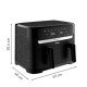 Tefal Easy Fry EY901N Double 8,3 L Autonome 2700 W Friteuse d'air chaud Noir Tefal Easy Fry EY901N Double 8,3 L Autonome 2700 W Friteuse d'air chaud Noir