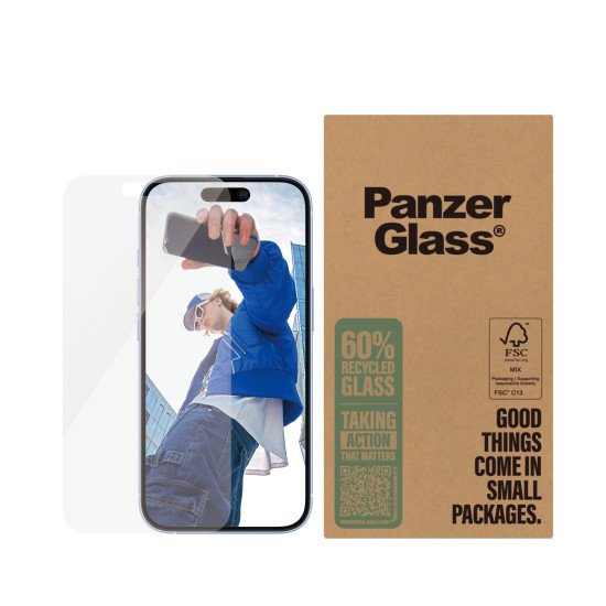 PanzerGlass ® Screen Protector iPhone 16 | 15 | Classic Fit | BULK Protection d'écran transparent Apple 50 pièce(s)