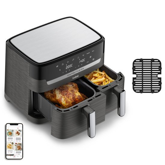 Tefal Dual Easy Fry & Grill EY905B Double 8,3 L Autonome 2700 W Friteuse d'air chaud Gris