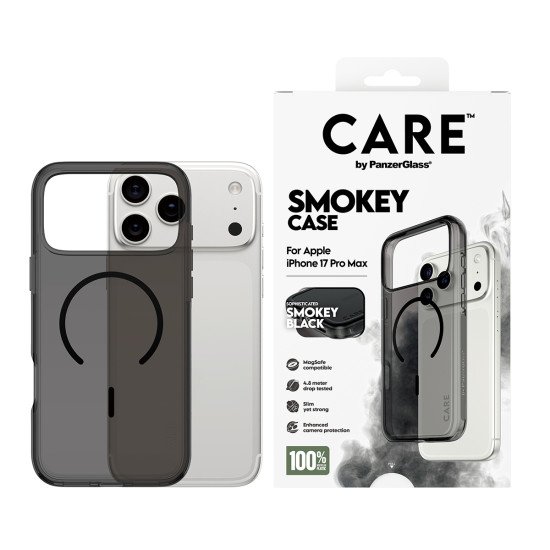 PanzerGlass CARE by ® Flagship Case Urban Explorer Smokey w. Black MagSafe iPhone 17 Pro Max coque de protection pour téléphones portables Housse Noir