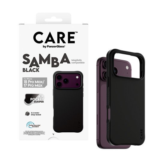 PanzerGlass CARE™ by ® Samba Case Black w. MagSafe iPhone 2026 Pro Max | 17 Pro Max coque de protection pour téléphones portables Housse Transparent