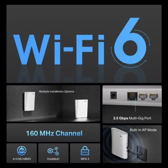 TP-Link AX6000 Mesh Wi-Fi 6 Blanc TP-Link AX6000 Mesh Wi-Fi 6 Blanc
