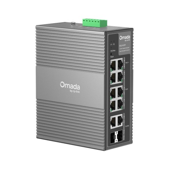 TP-Link Omada IES210GPP commutateur réseau Géré Gigabit Ethernet (10/100/1000) Connexion Ethernet POE DIN rail Gris