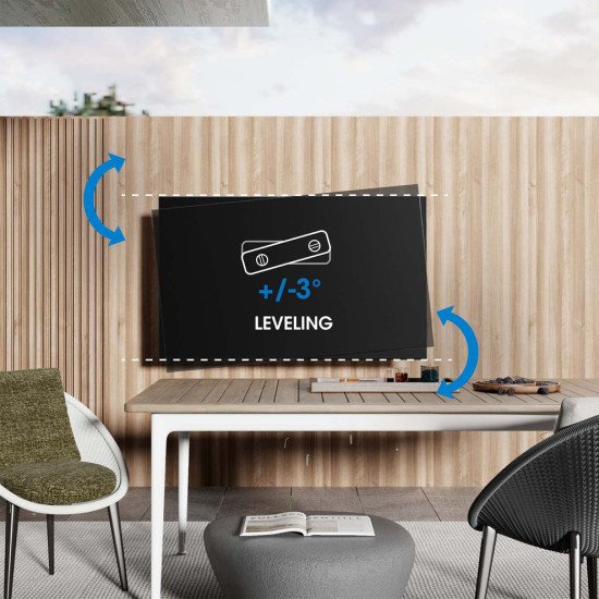Manhattan Support mural extérieur pour TV/moniteurs (Bras articulé), écrans 37" à 65", Compatibilité VESA : de 200x200 à 600x400 mm (vérifiez les dimensions des quatre trous de fixation à l'arrière), charge max. 50 kg, résistant aux intempéries