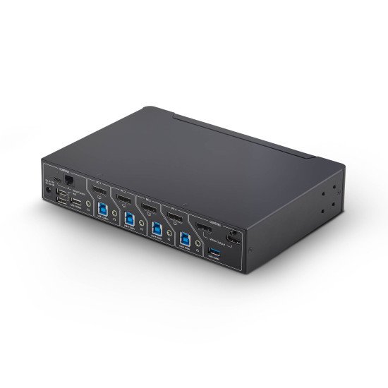 StarTech.com Switch KVM DisplayPort à 4 Ports avec Fonction Mouse Roaming et Multi-View / Picture-in-Picture, 4K 60 Hz, Hub USB 3.0 (5 Gbps), Contrôle par Raccourcis Clavier, Conforme TAA