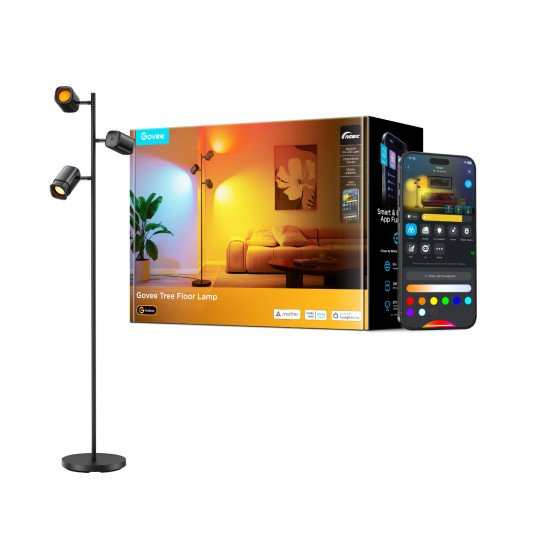 Govee Tree Floor Lamp Éclairage de plancher intelligent Wi-Fi/Bluetooth 72 W