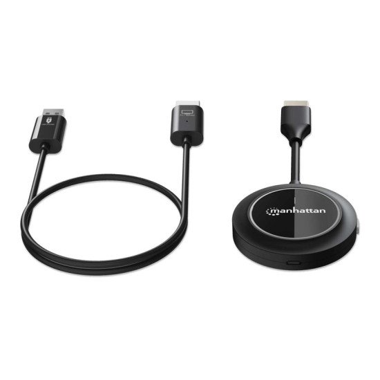 Manhattan Kit de présentation sans fil HDMI 1080p, ensemble de 2 pièces avec récepteur HDMI et émetteur HDMI type dongle, pour diffusion vidéo sans fil depuis un ordinateur portable, une tablette ou un smartphone vers un téléviseur ou un projecteur HDMI, 