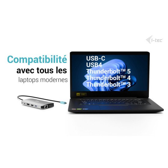 i-tec USB-C Metal Nano 3x Display (DP, HDMI and VGA) Docking Station + Power Delivery 100 W