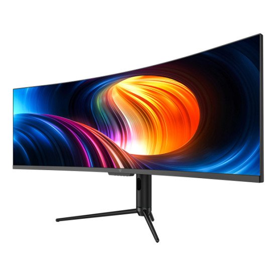 V7 Moniteur incurvé L490DQ-HAS 49 po d'espace de visionnage - USB-C (Puissance de 65 W) - DQHD - 5120 x 1440 - Réglable en hauteur