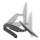 Manhattan Support de bureau double pour TV/moniteurs (bras à ressort à Bras articulé), écrans 10" à 27", fixation à l'arrière par pince ou passe-câble, Compatibilité VESA : 75x75 et 100x100 mm (vérifiez les dimensions des quatre trous de fixatio