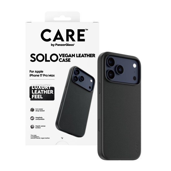 PanzerGlass CARE™ by ® Solo Case Black iPhone 17 Pro Max coque de protection pour téléphones portables Housse Noir