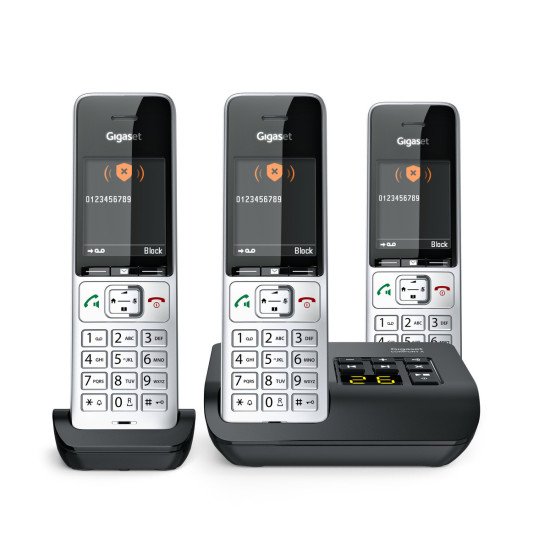 Gigaset COMFORT 500A Trio Téléphone analog/dect Identification de l'appelant Noir, Argent Gigaset COMFORT 500A Trio Téléphone analog/dect Identification de l'appelant Noir, Argent