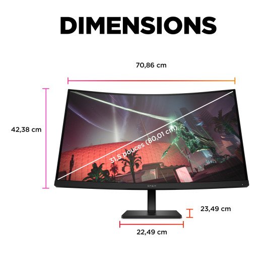 OMEN by HP Écran gamer incurvé QHD 165 Hz OMEN 31,5 pouces - OMEN 32c
