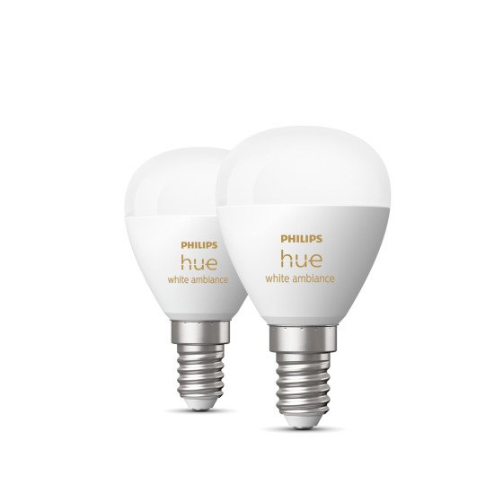 Philips Hue White ambiance Sphérique - Ampoule connectée E14 - (pack de 2) Philips Hue White ambiance Sphérique - Ampoule connectée E14 - (pack de 2)
